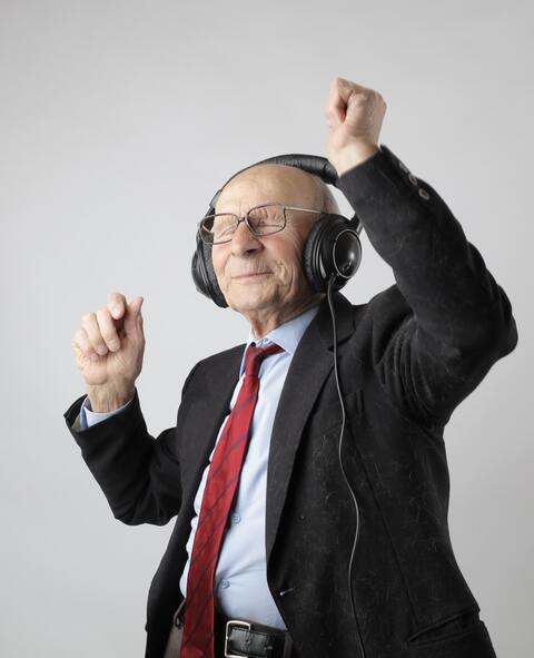 Man Wearing Headphones