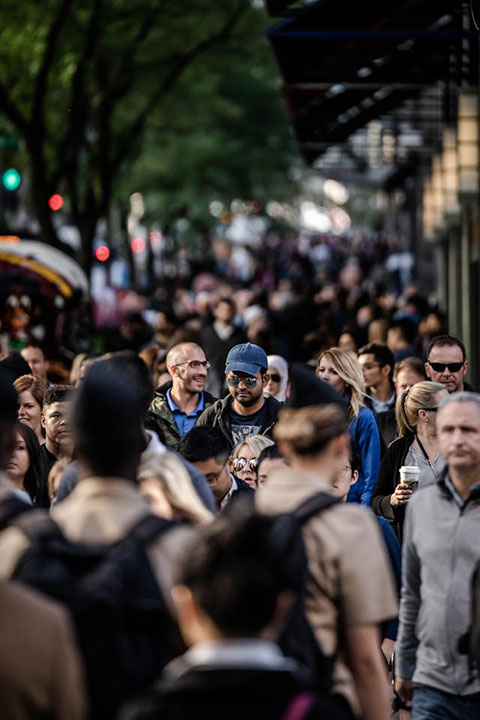 people-on-sidewalk-selective-focal-photo