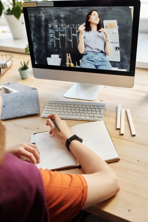 person using imac